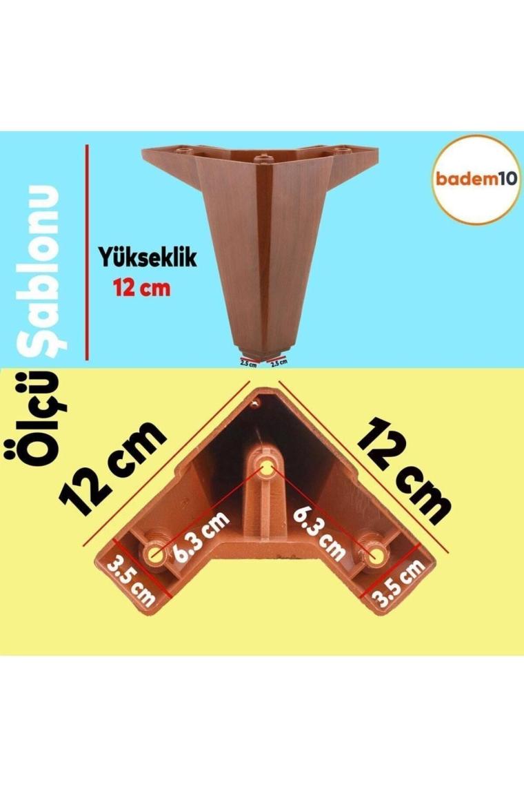 Sedir Lüks Mobilya Kanepe Koltuk Baza Tv Ünitesi Yükseltici Ayağı Ayakları 12 Cm Ahşap Desenli Ayak