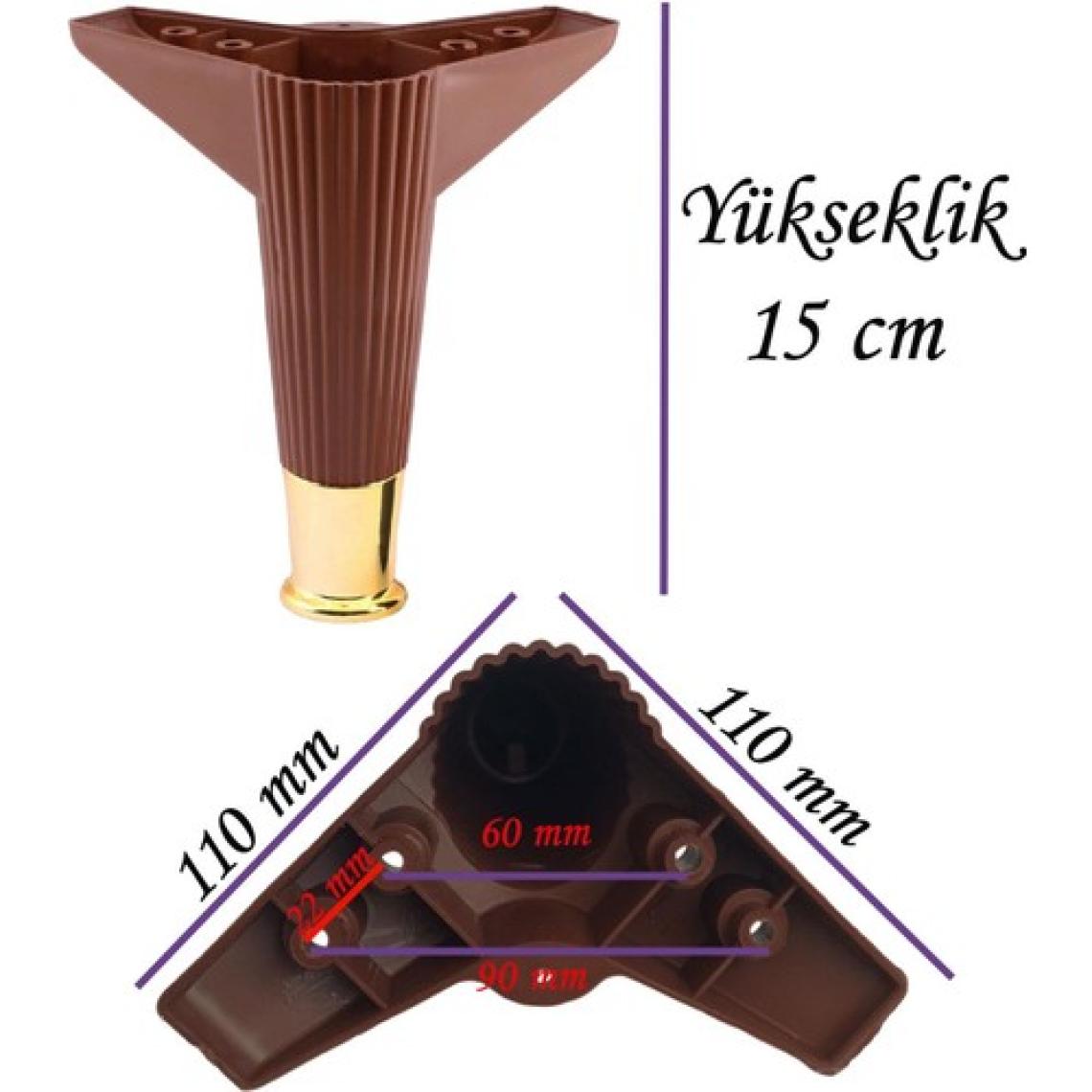 Glaswen Golden Ayak 15 cm Kahve Altın Gold Mobilya Kanepe Sehpa Ünite Koltuk Ayağı Baza Ayak Ayakları