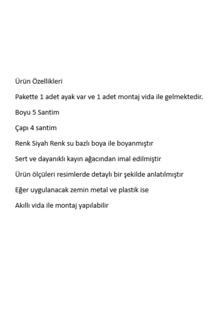 X-Perk - Oval Masa Sandalye Mobilya Koltuk Ayak Yükseltici 6'lı Siyah 5 cm
