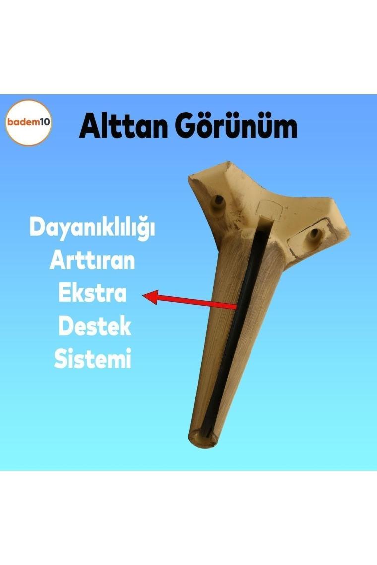 Lüks Mobilya Kanepe Sehpa Tv Ünitesi Koltuk Ayağı 24 cm Açık Kahverengi Desenli Baza Ayak