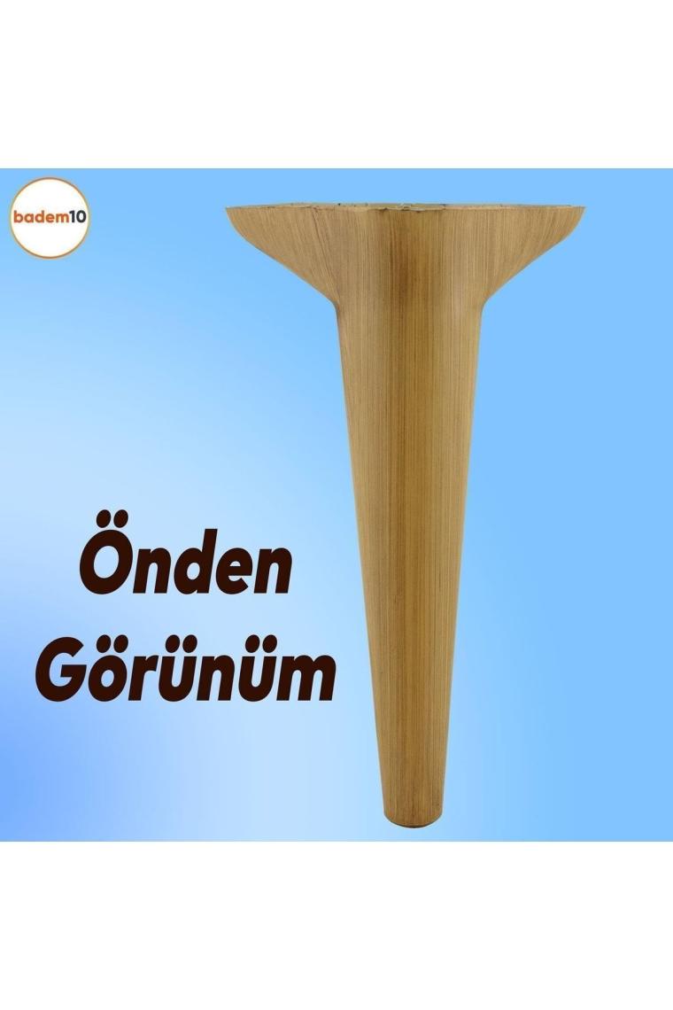 Lüks Mobilya Kanepe Sehpa Tv Ünitesi Koltuk Ayağı 24 cm Açık Kahverengi Desenli Baza Ayak