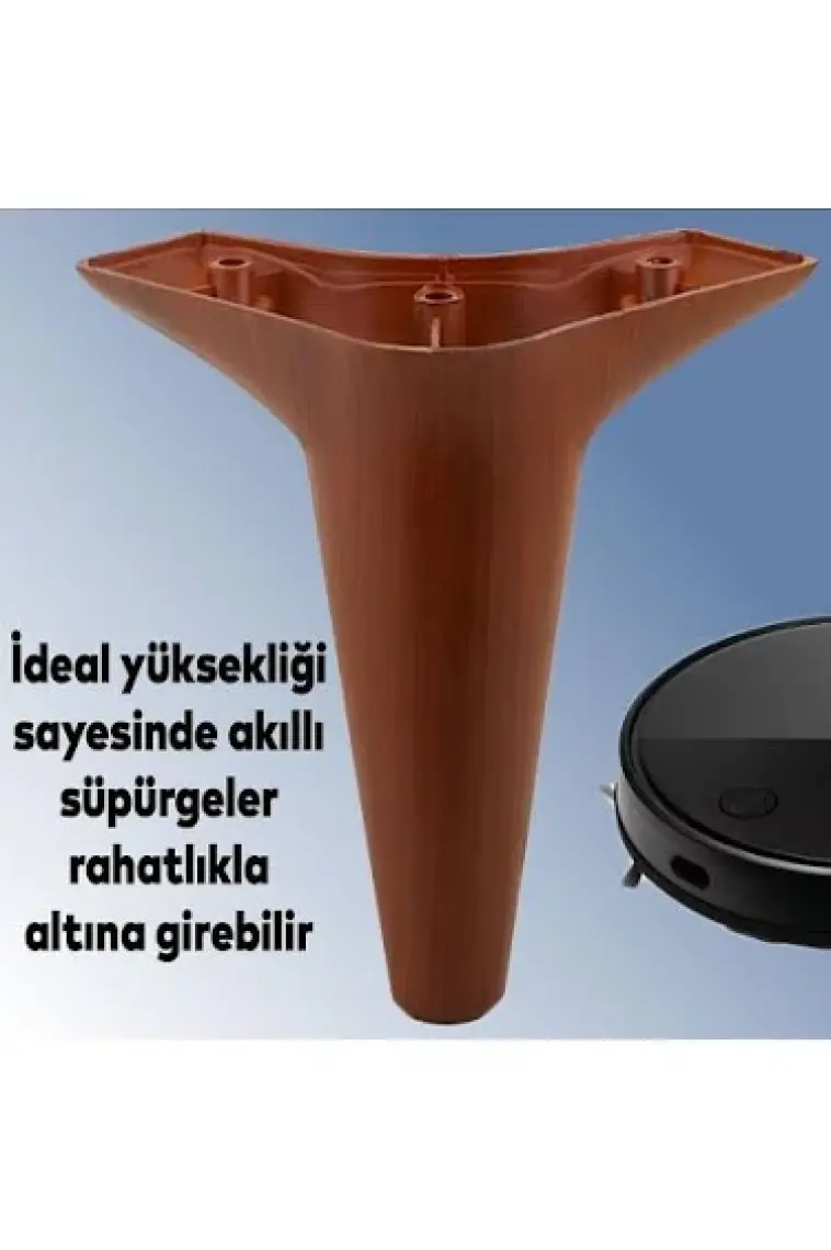 Aspen 6'lı Set Mobilya Tv Ünitesi Çekyat Koltuk Kanepe Baza Destek Ayağı Ayakları 15 Cm Kahverengi