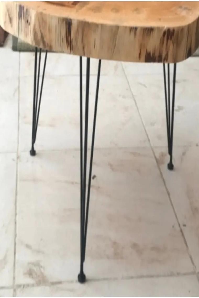 42 Cm Metal Firkete Ayak Masa Orta Sehpa Zigon Kütük Kaşıklık Sandık Siyah Dıy -1 Adet Ayak
