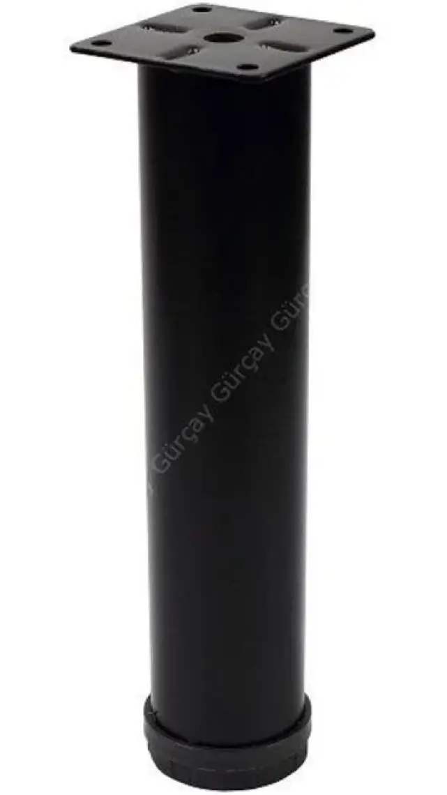 Gürçay Hırdavat Metal Mobilya Ayağı Siyah Çap 42 mm - 20 cm 4'lü