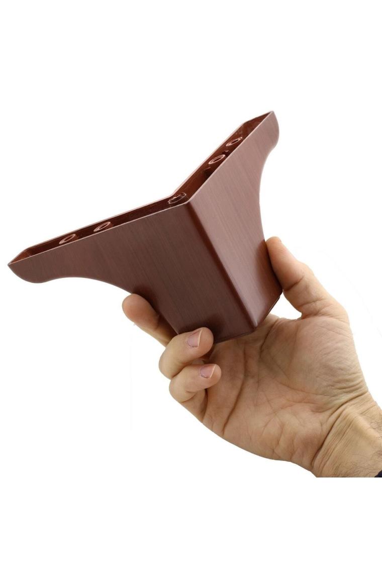 Rose Lüks Mobilya Kanepe Sehpa Koltuk Baza Yükseltici Ayağı 10 Cm Kahverengi Ahşap Desenli Ayakları