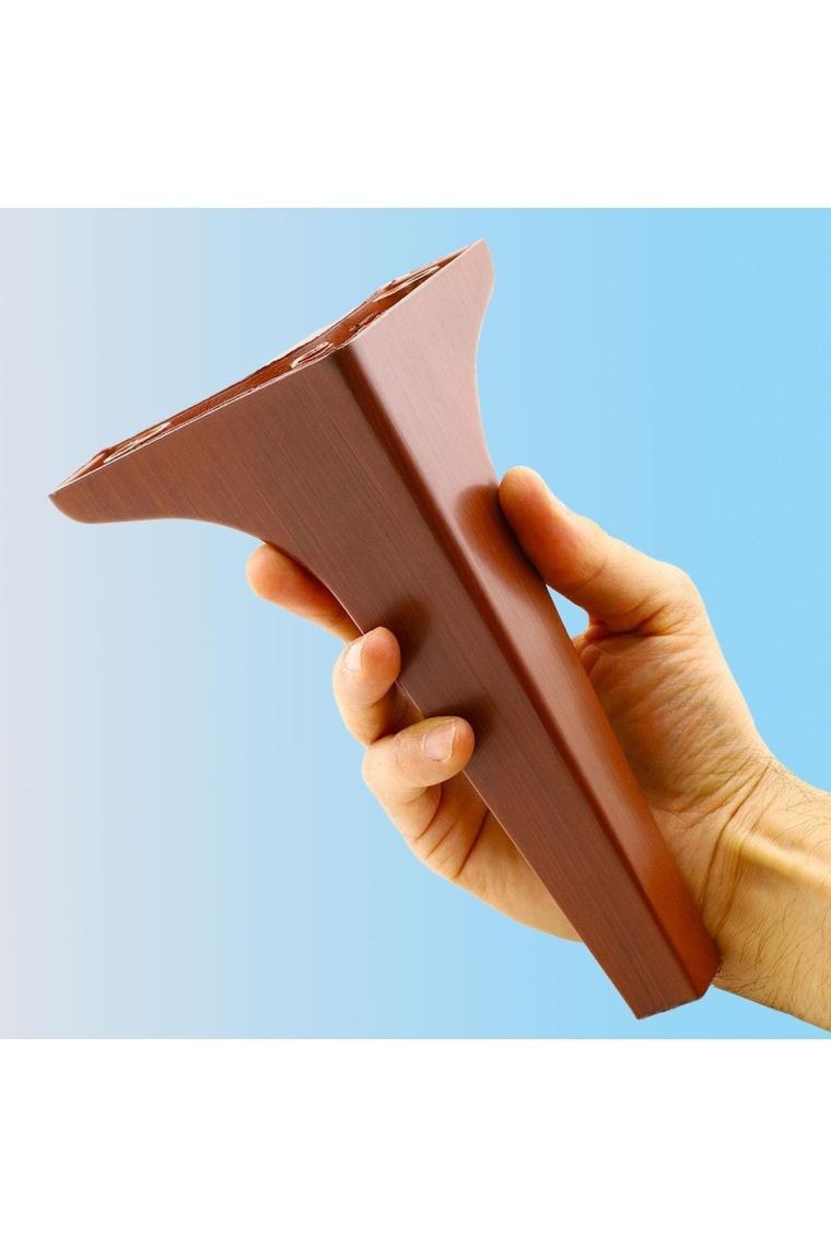 Nzb Lüks Mobilya Kanepe Sehpa Tv Ünitesi Koltuk Ayağı 19 cm Ahşap Desenli Kahverengi Baza Ayak