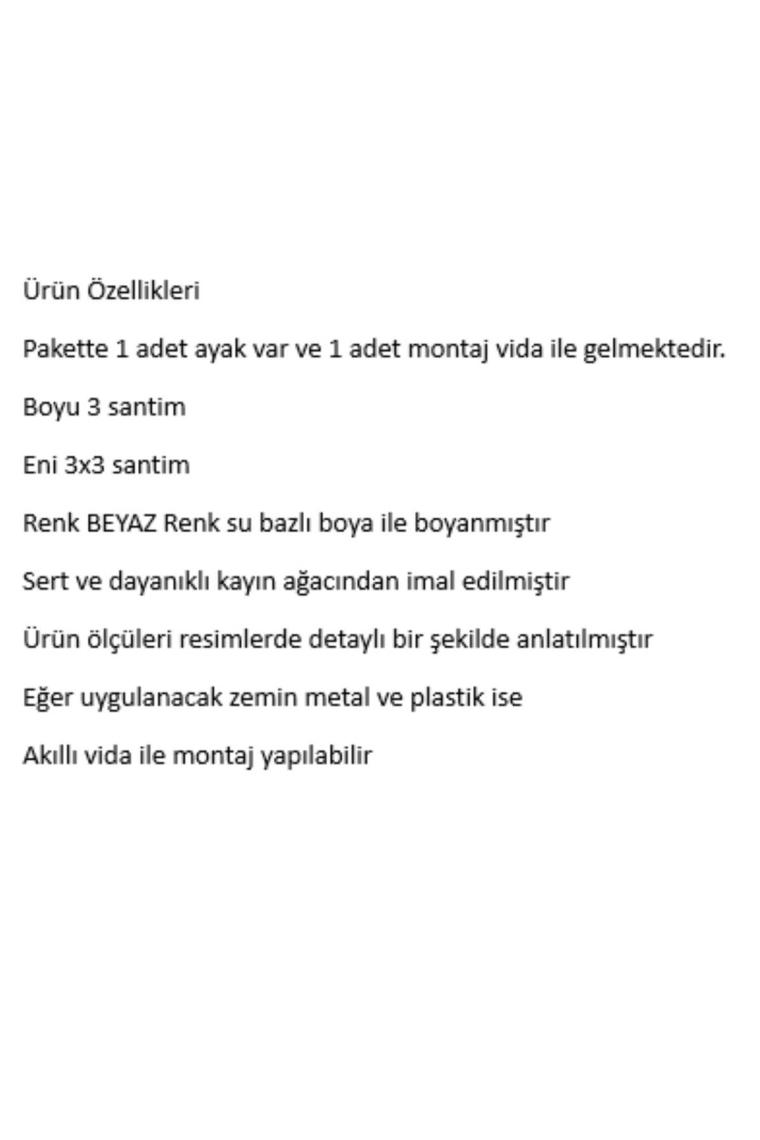 X-Perk Masa Sandalye Mobilya Ünite Kanepe  Koltuk Ayak Yükseltici Ahşap Takoz  6'lı  Set Boy 3 cm  En 3 cm Beyaz