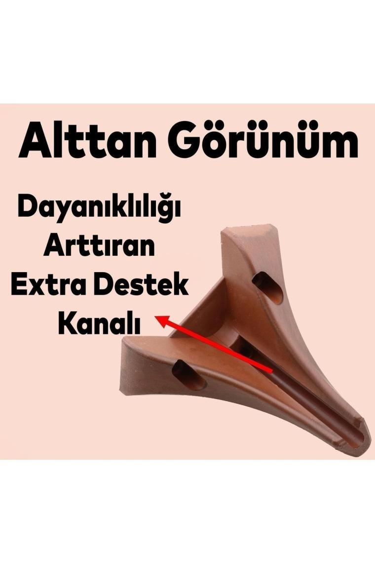 Nzb Lüks Mobilya Kanepe Sehpa Puf Koltuk Ayağı 15 cm Kahverengi Ahşap Desenli Baza Ayak