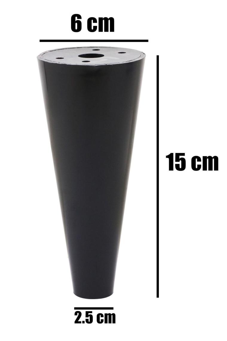 Mobilya Baza Koltuk Kanepe Puf Orta Konik Destek Yükseltme Yükseltici Ayağı Siyah 15 Cm Ayakları