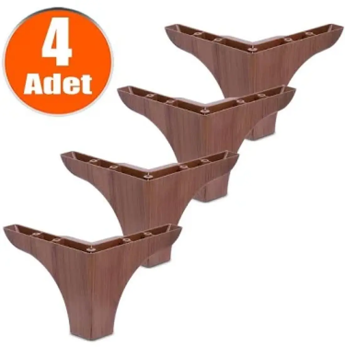 Badem10 Rose Lüks Mobilya Kanepe Tv Ünitesi Koltuk Ayağı 9.5 Cm Ahşap Desenli Baza Ayakları (4 Adet)