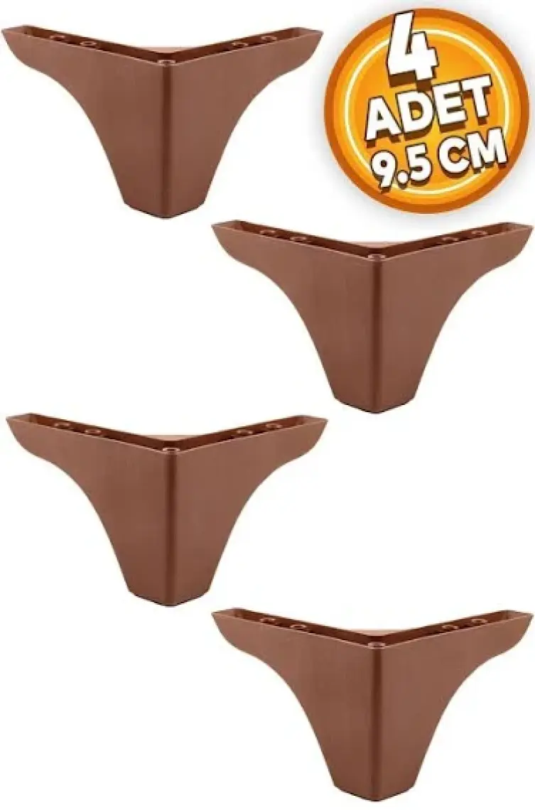 Badem10 Rose Lüks Mobilya Kanepe Tv Ünitesi Koltuk Ayağı 9.5 Cm Ahşap Desenli Baza Ayakları (4 Adet)
