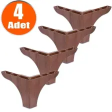 Badem10 Rose Lüks Mobilya Kanepe Tv Ünitesi Koltuk Ayağı 9.5 Cm Ahşap Desenli Baza Ayakları (4 Adet)