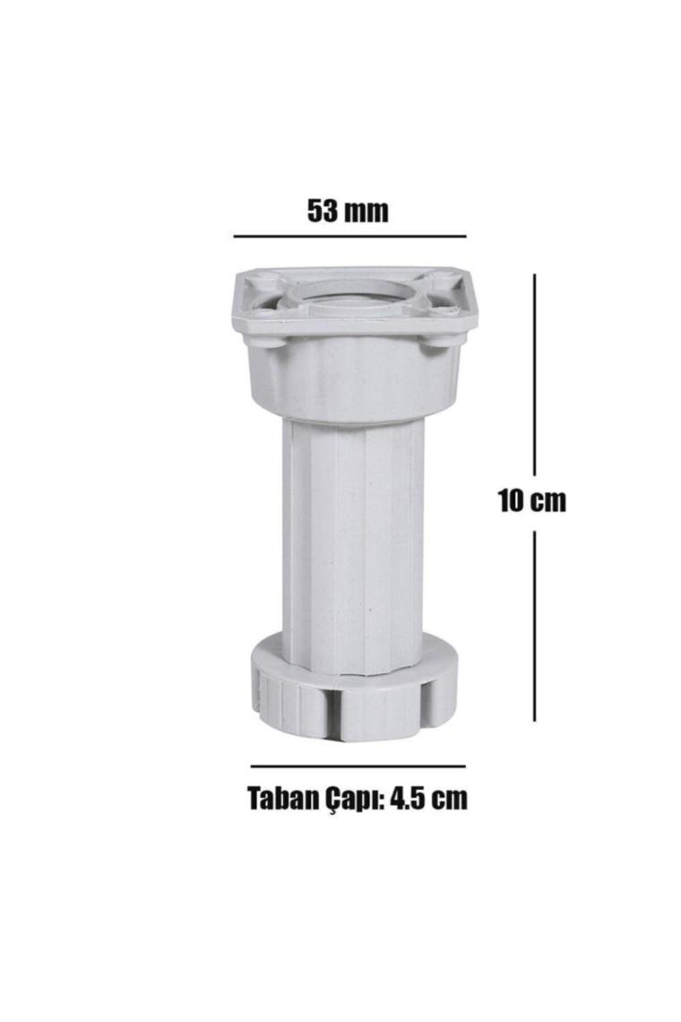 Nobel Mobilya Masa Puf Sehpa Tv Ünitesi Ayağı Ayarlanabilir Gri Ayak 10 cm (4 Adet)