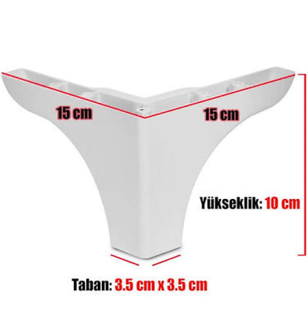 Badem10 Rose Lüks Mobilya Kanepe Sehpa TV Ünitesi Koltuk Ayağı 9.5 cm Beyaz Baza Ayakları