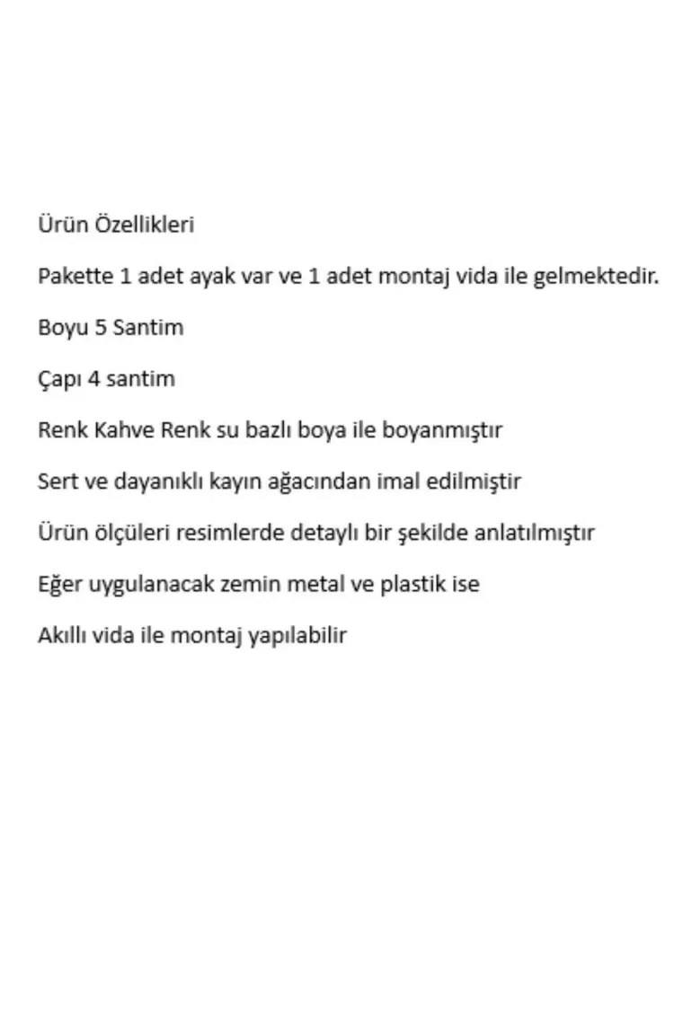 X-Perk - Oval Masa Sandalye Mobilya Koltuk Ayak Yükseltici Kahverengi 6'lı 5 cm