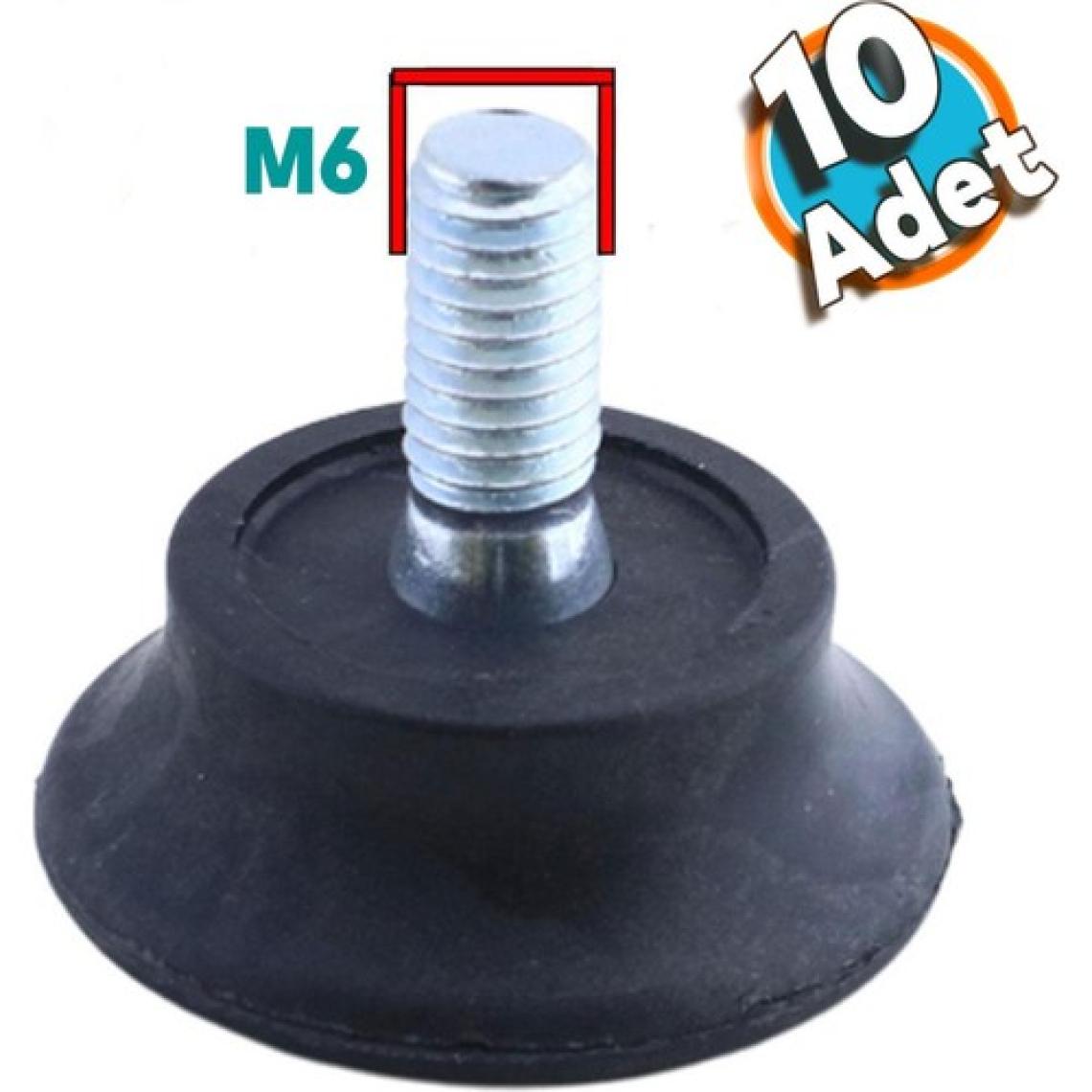 Nzb Bingo Rotil Ayak M6 Civatalı 6 mm Siyah Profil Yükseltme Ayağı 2.5 cm (10 Adet)