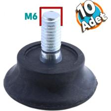 Nzb Bingo Rotil Ayak M6 Civatalı 6 mm Siyah Profil Yükseltme Ayağı 2.5 cm (10 Adet)