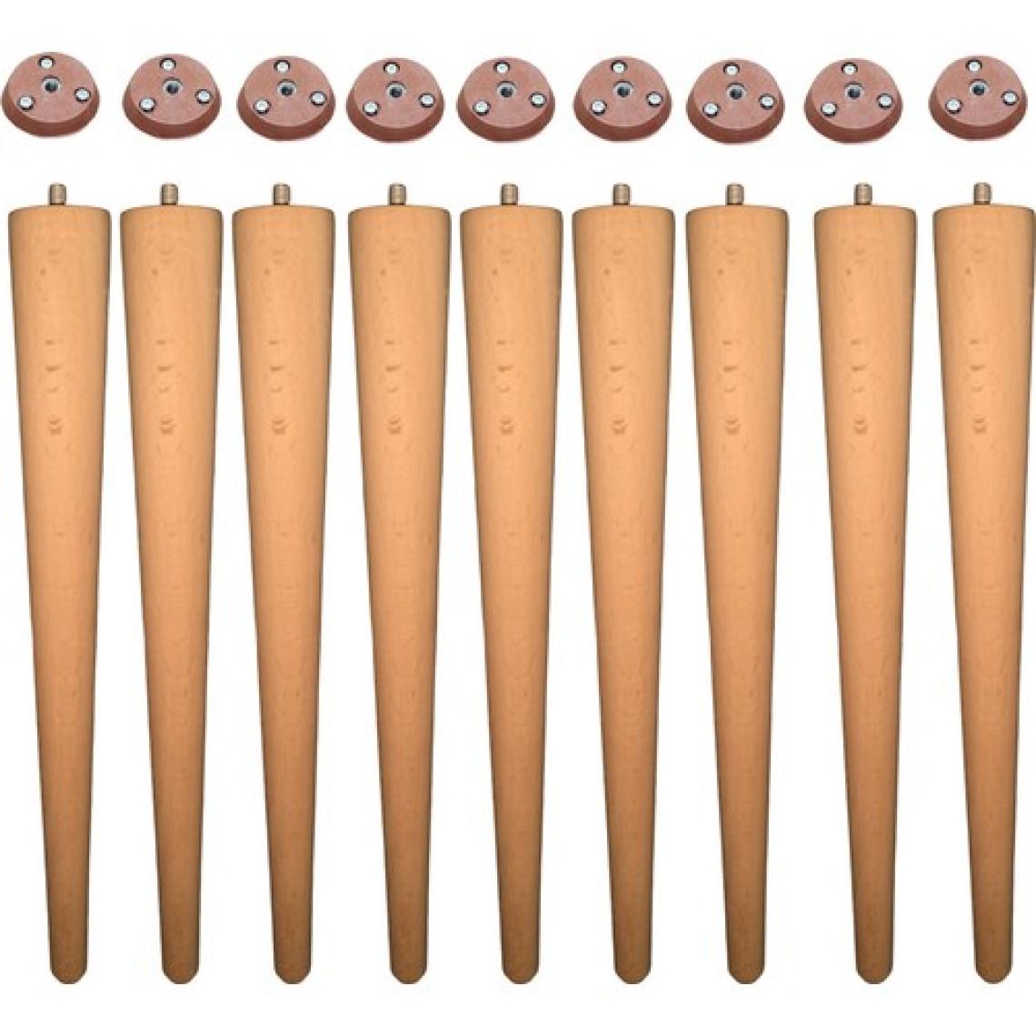 Vera Hediyelik Eşya 9'lu Ahşap Ayak 49 cm Konik Sehpa Ayağı-Sandalye-Tabure-Masa Ayağı Çap:4,6cm UZUNLUK:49CM 3301000000461