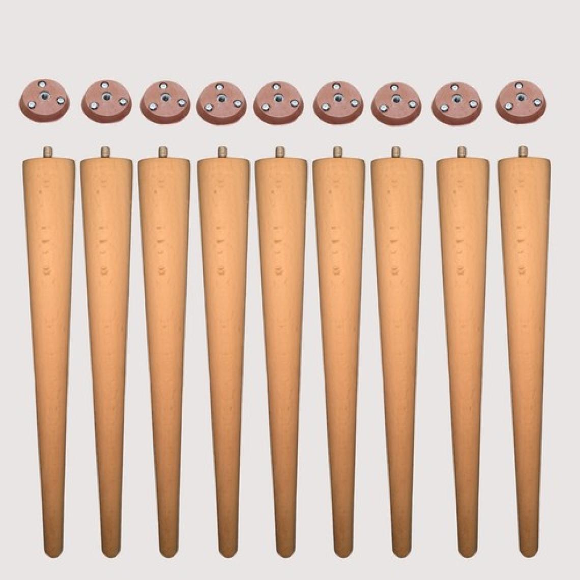 Vera Hediyelik Eşya 9'lu Ahşap Ayak 49 cm Konik Sehpa Ayağı-Sandalye-Tabure-Masa Ayağı Çap:4,6cm UZUNLUK:49CM 3301000000461