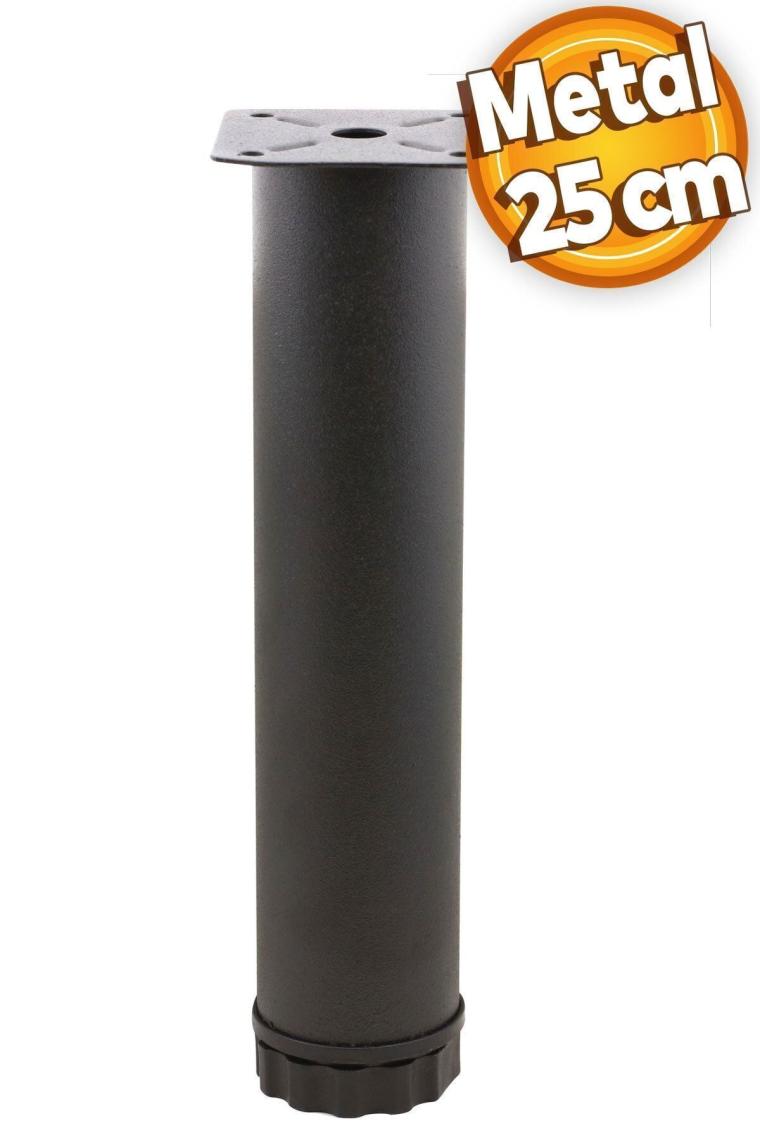 Nzb Mobilya Kanepe Baza Koltuk Metal Destek Ayağı Ayarlanabilir Siyah Ayak 25 cm