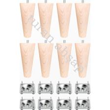 Turan Ahşap Koltuk Ayağı - Baza Ayağı - Ahşap Ayak  / 8' Li Set