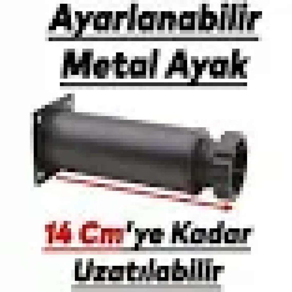 Nzb Mobilya Kanepe Baza Koltuk Metal Destek Ayağı Ayarlanabilir Siyah Ayak 12 cm