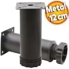 Nzb Mobilya Kanepe Baza Koltuk Metal Destek Ayağı Ayarlanabilir Siyah Ayak 12 cm
