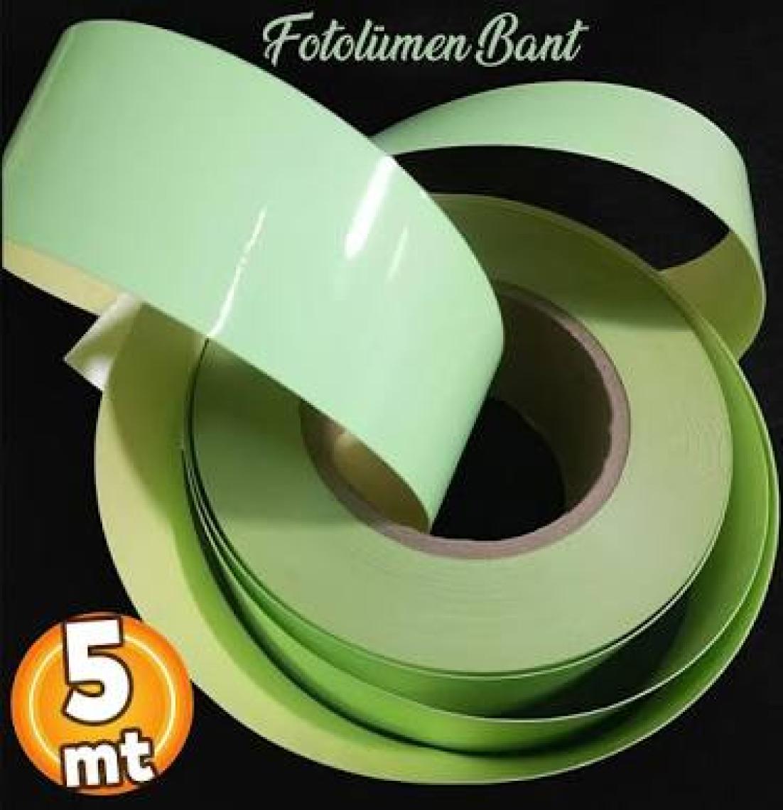 Reflektörlü Fotolümen Gece Parlayan En: 5 cm 5 Metre Yeşil Reflektörlü Fosforlu Oto Reflektif Şerit Bant Ikaz Bandı
