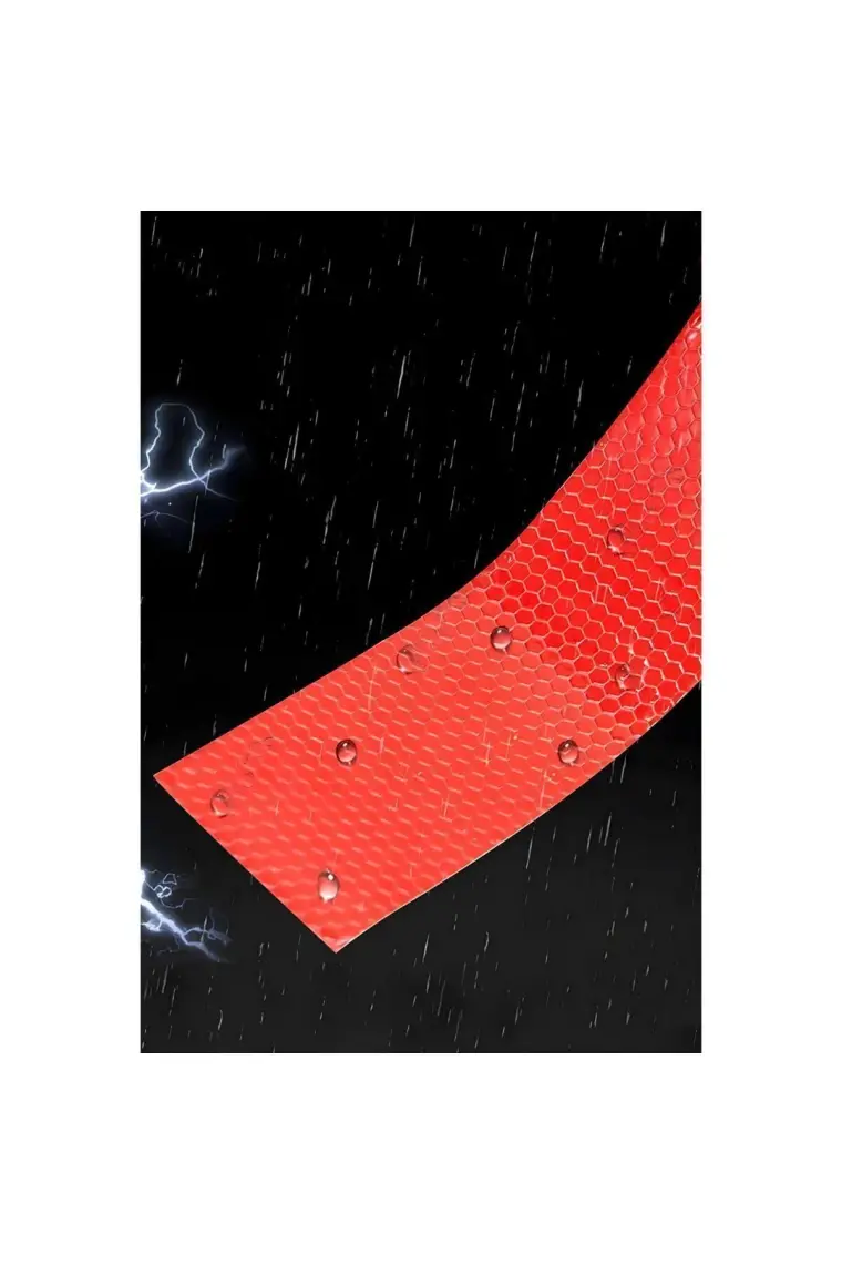 Badem10 Reflektörlü Bant Kırmızı Reflektif Fosforlu Şerit Bant 7.5 cm 1 Metre Ikaz Bandı