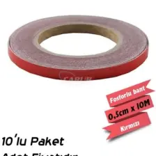 Temiz Pazar Fosforlu Bant 0.5CMX10M Kırmızı