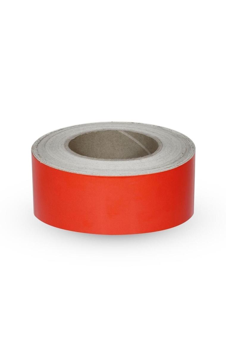 Reflektörlü Araç Oto Dış Aksesuar Reflektif Fosforlu Şerit Bant Kırmızı Düz Ikaz Bandı 4 Cm X 1 Mt