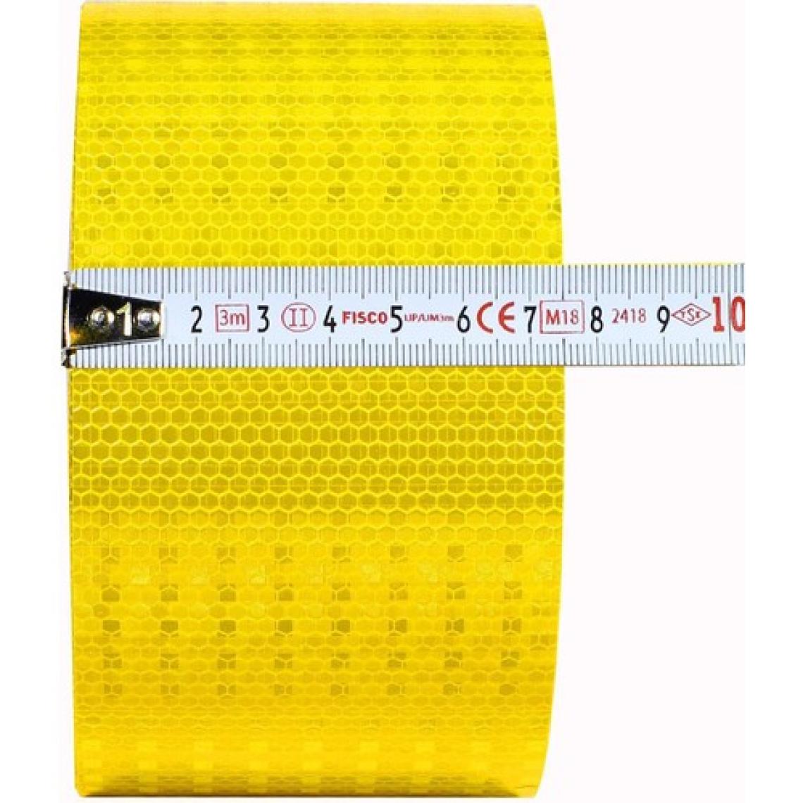 Badem10 Reflektörlü Araç Oto Dış Aksesuar Bant Sarı Reflektif Fosforlu Şerit Bant 7.5 cm 5 mt Ikaz Bandı