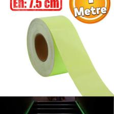 Badem10 Fotolümen Gece Parlayan En 7.5 cm 1 mt Ikaz Yeşil Reflektörlü Fosforlu Reflektif Düz Şerit Bant