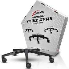Xdrive Premium Metal Ayak Ince Siyah (Tekerlek Dahil)