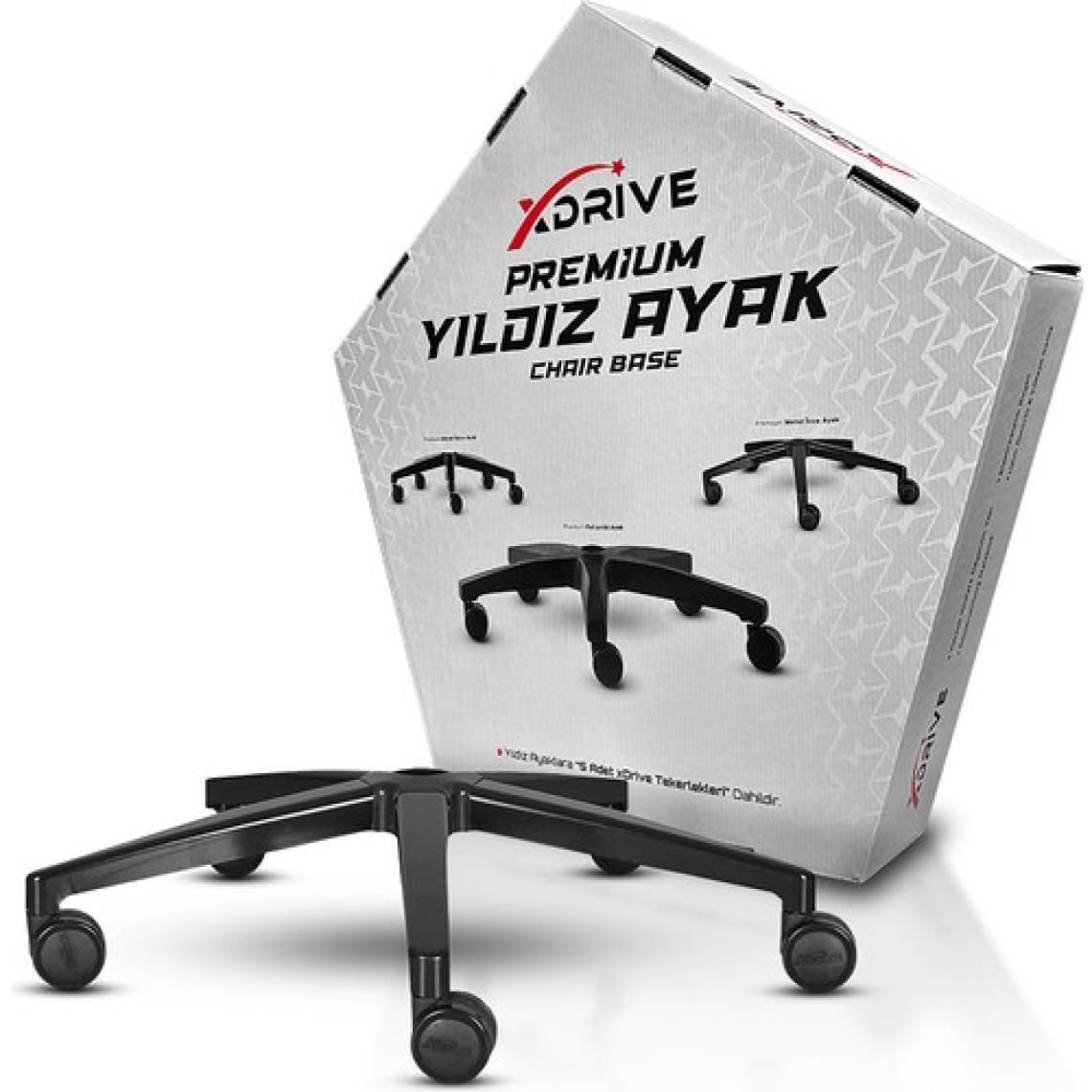 Xdrive Premium Metal Ayak Ince Siyah (Tekerlek Dahil)