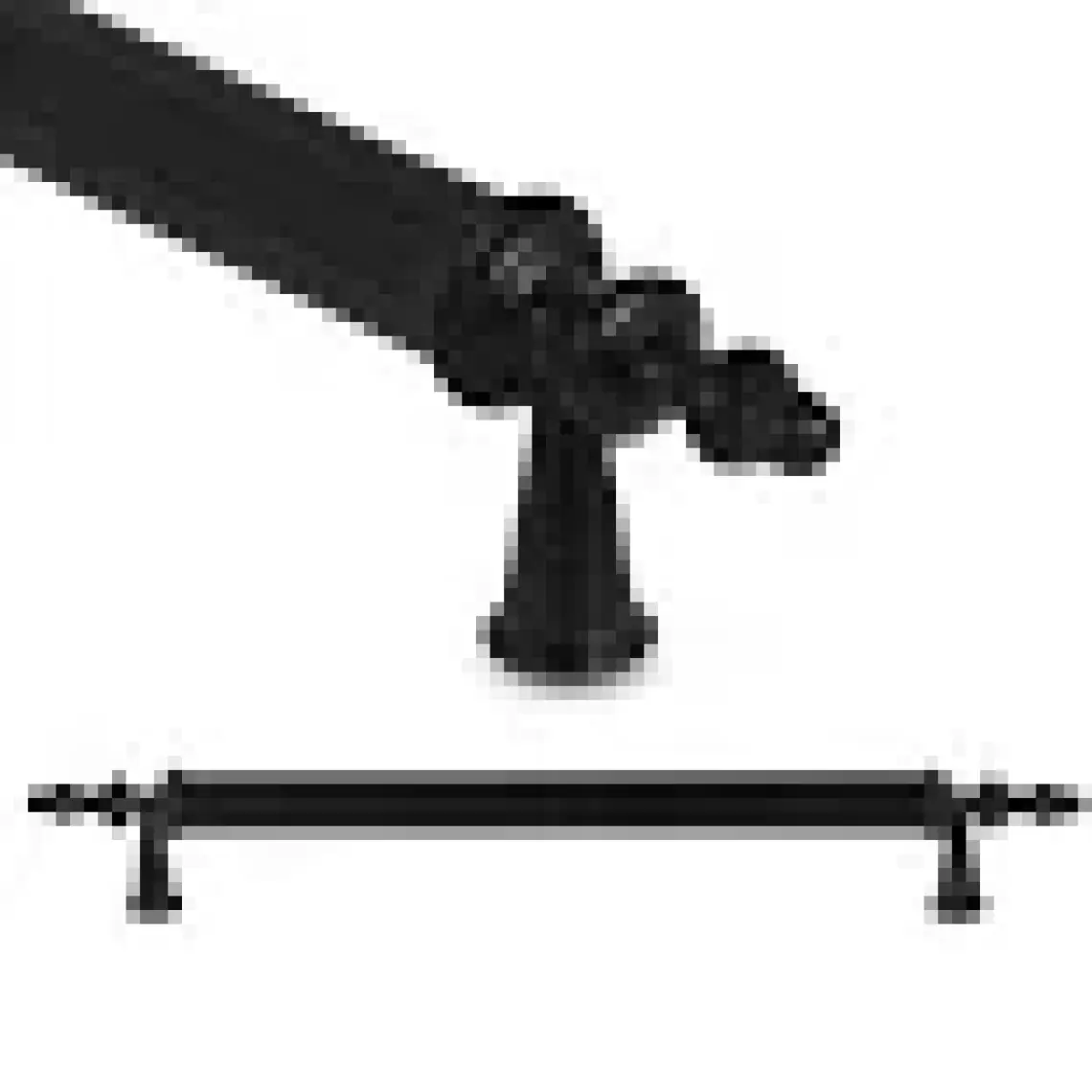 BADEM10 Ovacık (224 mm - 22.4 cm) Mat Siyah Metal Mobilya Mutfak Çekmece Dolap Kapak Kulpu Kulbu Kulpları