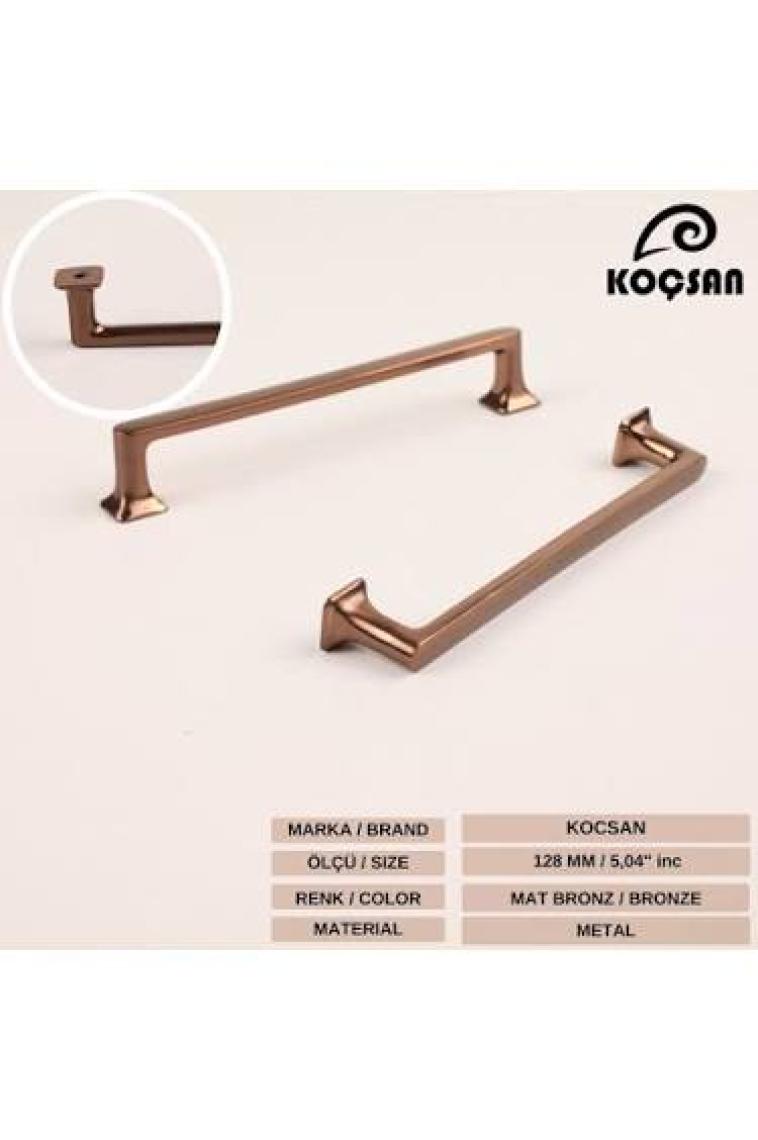 Koçsan Vera Kulp Lüks Country Mutfak Mobilya Dolap Çekmece Kulpu Mat Bronz 128 mm