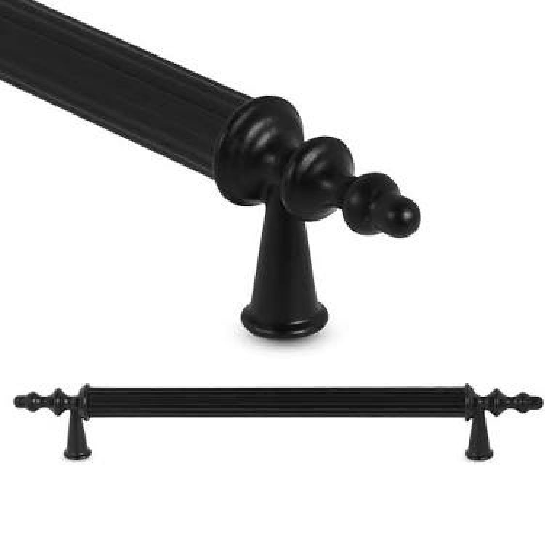 Badem10 Ovacık (160 mm - 16 cm) Mat Siyah Metal Mobilya Mutfak Çekmece Dolap Kapak Kulpu Kulbu Kulpları