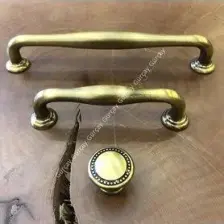 Gürçay Mantar Düğme Kulp Antik Sarı (2'li Paket)