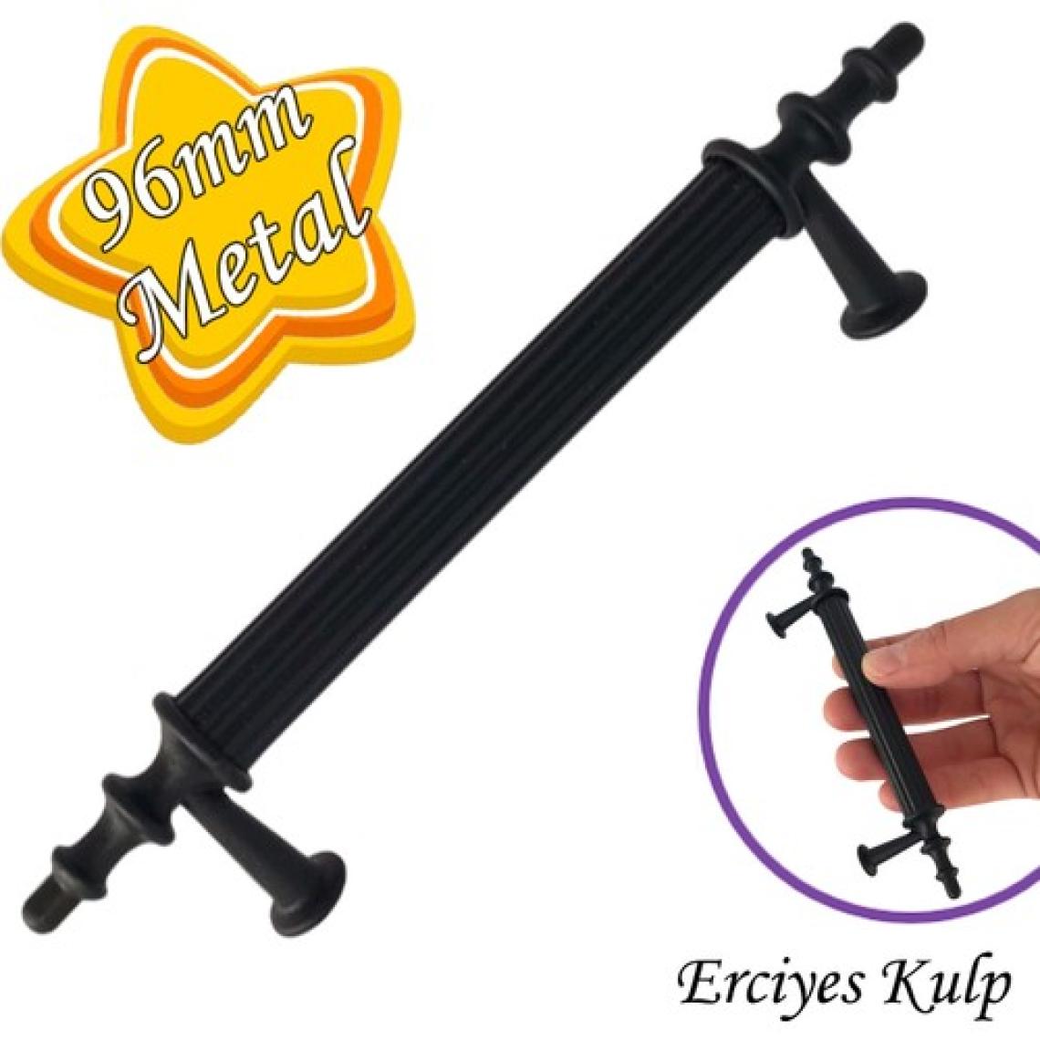 Glaswen Erciyes Kulp Siyah 96 mm Kulp Mobilya Mutfak Dolabı Çekmece Dolap Kapak Kulpu Kulbu Metal Kulpları