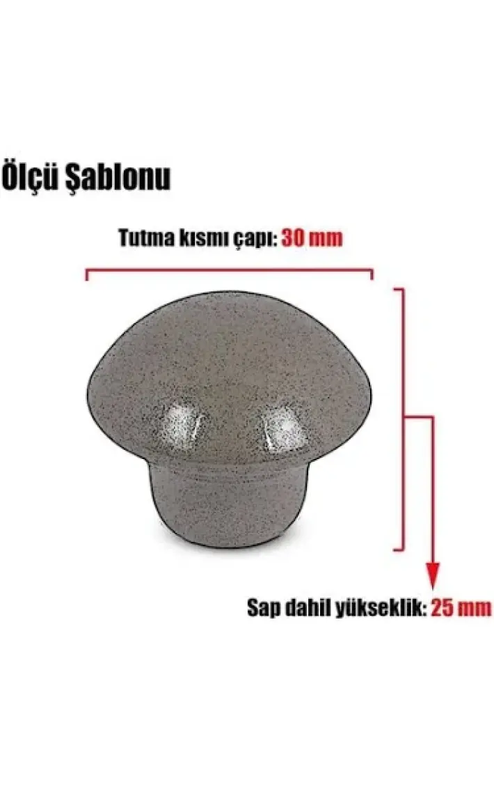 BADEM10 Mantar Düğme Kulp Çekmece Dolap Kapak Kulpu Kulbu Beyaz (4 Adet)