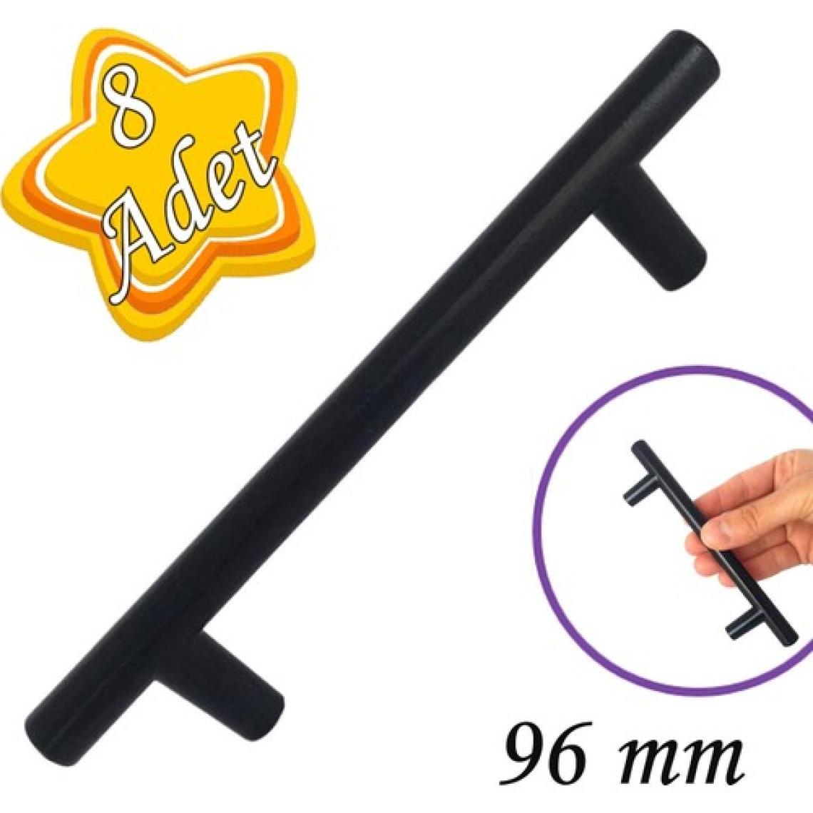 Glaswen 8 Adet Boy Kulp Mat Siyah 96 mm Kulp Mobilya Mutfak Dolabı Çekmece Dolap Kapak Kulpu Kulbu Metal Kulpları