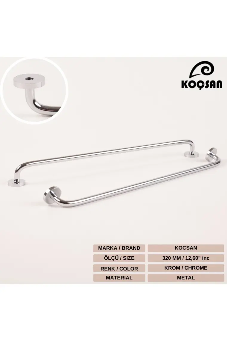 Koçsan Efsun Kulp Lüks Country Mutfak Mobilya Dolap Çekmece Kulpu Krom 320 mm