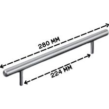 ALMITAL Keijo İnox 224 mm Paslanmaz Kulp (Mobilya, Dolap Kulbu)