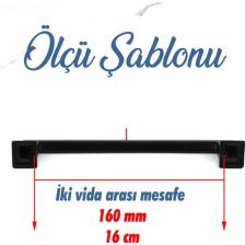 Nzb Siyah Kulp Metal Mobilya Çekmece Mutfak Dolap Dolabı Kapak Kulpları 160 mm Kulbu Kulbu 16 cm