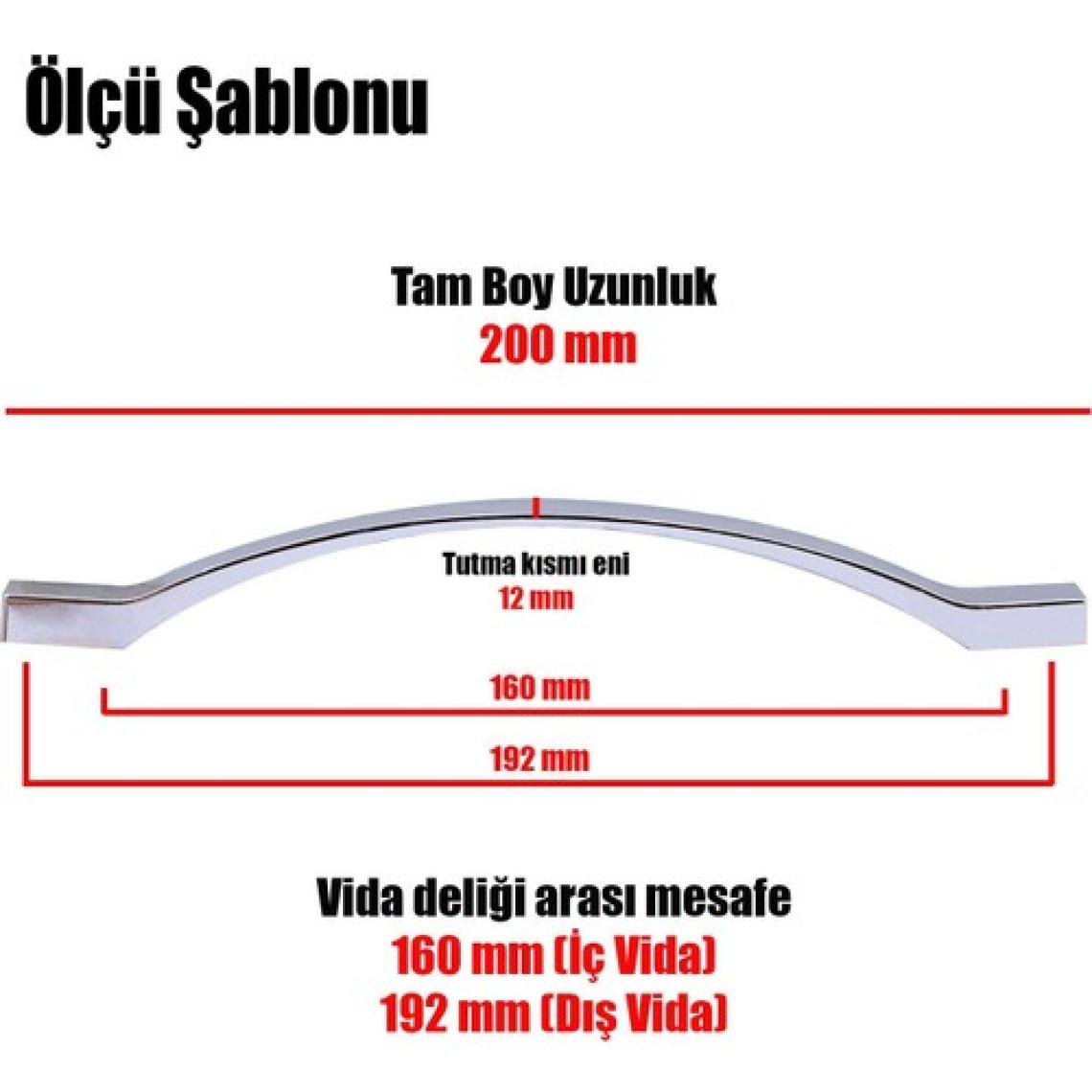Nzb Çekmece Mutfak Dolap Kapak Kulpu Kulbu 160-192 mm Metal Kulp