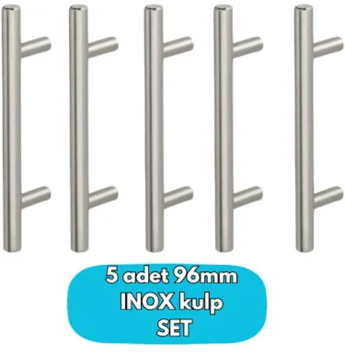 ALMITAL 5 Adet Keijo İnox 96 mm Paslanmaz Kulp