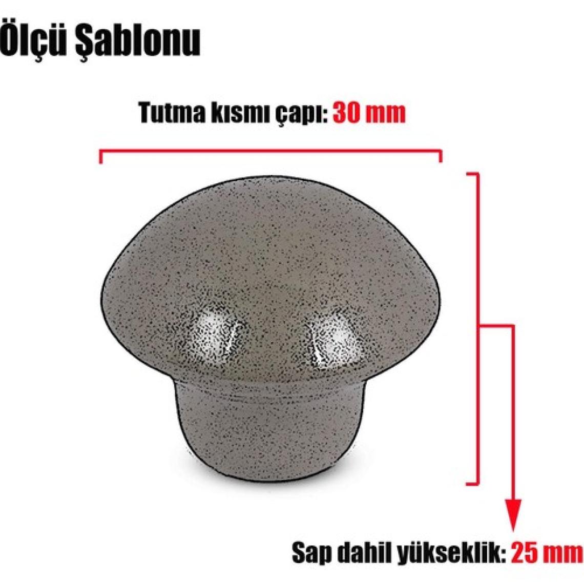 Badem10 Mantar Düğme Kulp Çekmece Dolap Kapak Kulpu Kulbu Beyaz Tek Vidalı Metal Kulpları (10 ADET)