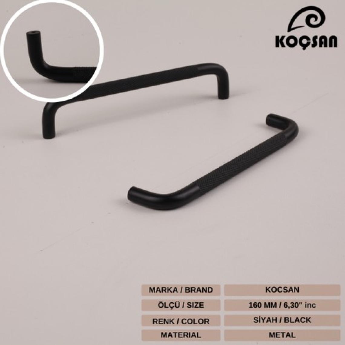 Koçsan Idil Kulp Lüks Country Mutfak Mobilya Dolap Çekmece Kulpu Siyah 160 mm