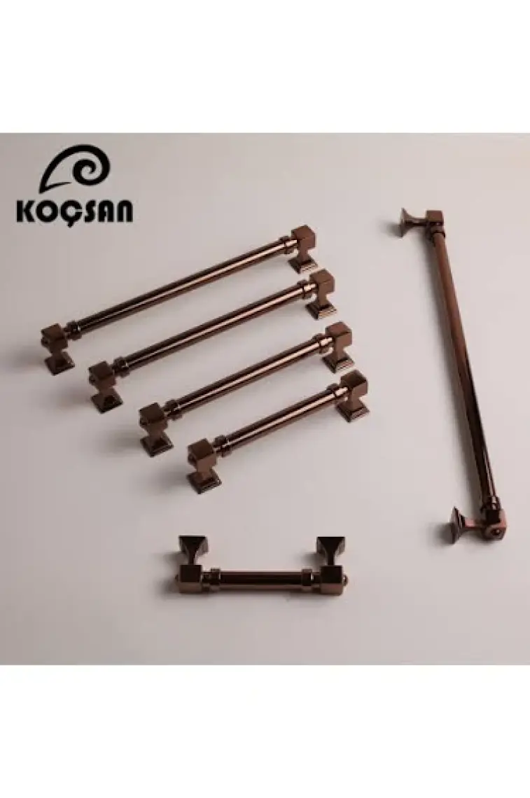 Koçsan Zümra Kulp Lüks Country Mutfak Mobilya Dolap Çekmece Kulpu Bronz 224 mm